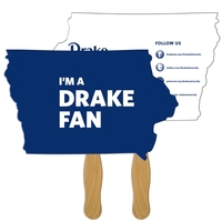 Iowa State Fast Fan w/ Wooden Handle & 2 Sides Imprinted