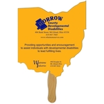 Ohio State Digital Econo Stock Shaped Fan w/ Wooden Stick
