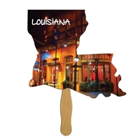 Louisiana shaped fan made with heavy 22 pt. high density white... from ASI...