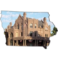 Iowa State shaped hand fan without stick with a high gloss... from ASI 67620...