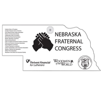 Nebraska State shape paper window sign with suction cup (not attached).......
