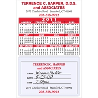 Magnetic business card/appointment holder, 30 mil thickness with square...