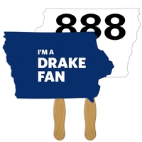 Iowa State shaped digital economy fans with double sided film lamination.......