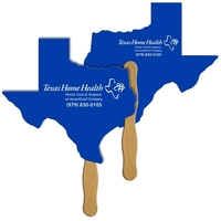 Texas State shaped digital economy fans with double sided film lamination.......