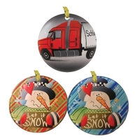 3.5" Round Glass Ornament