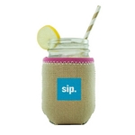 Jar Kaddy Burlap with Bias Trim