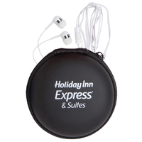 Round Eva Case with Microphone Earphones