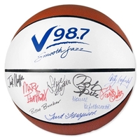 Full size synthetic leather signature basketball with white autograph...