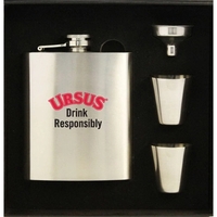 8 oz Hip Flask set with 2 shot cups and 1... from ASI 36988 Artek USA Inc /...