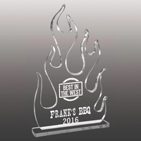 Customizable acrylic award featuring laser etching and a 3/8" acrylic...