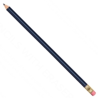 Full size (Approx. 7"), blue barrel pencil with standard black lead.... from...