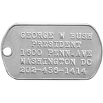 Military Style Embossed Text Dog Tag - Personalized
