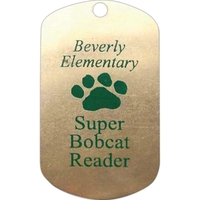 Brass, .040" thick military style dog tag with a 24" brass... from ASI 69240...