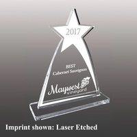3/8" thick acrylic award with star shape at the top.... from ASI 72521 Morris...