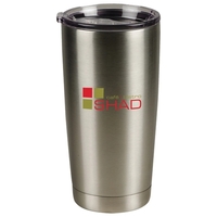 Stainless steel vacuum double wall tumbler. Anti-splash transparent lid with...