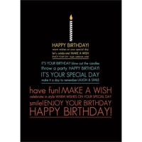 5" x 7" Stock Birthday Card, 50 pc minimum, stock sentiments... from ASI...