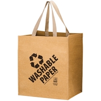 13" x 10" x 15" Kraft paper washable grocery tote with... from ASI 35290...