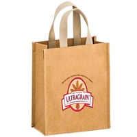 8" x 5" x 10" Kraft paper washable grocery tote with... from ASI 35290...