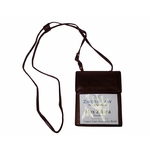 Bonded Leather Badge Holder with Cell Phone Pocket