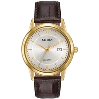 Citizen Men's Eco-Drive Watch With Brown Leather Strap