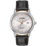Citizen Men's Eco-Drive With Black Leather Strap