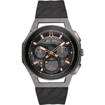 Bulova Men's Chronograph CURV Black Rubber Strap Watch