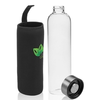 34 oz. BPA free glass water bottle with neoprene carrying pouch... from ASI...