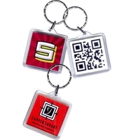 Square Crystal Clear Acrylic 2 Sided Keytag