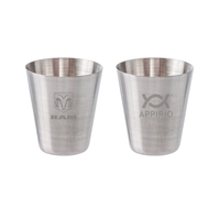 1 oz. shot glass made of high-quality brushed stainless steel.... from ASI...