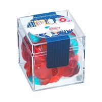 Healthcare themed clear cube filled with 4.7 oz. of gummy brains;... from ASI...