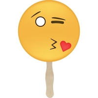 Hand fan with emoji face stock design... from ASI 35500 American Greenwood Inc