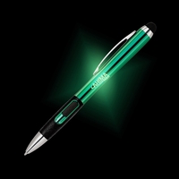Click-action stylus pen with a plastic barrel and LED illuminated logo.......