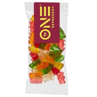 Snack pack filled with 3.7 oz. of gummy bears; includes 4-color... from ASI...
