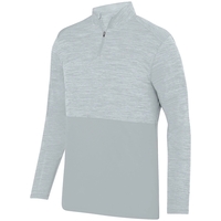100% polyester heathered 1/4 zip pullover with moisture wicking, a...