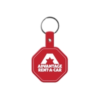 Stop Sign Flexible Key Tag with Split Ring Keychain