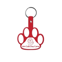 Paw Shape Flexible Key Tag with Keychain