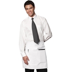 28"W x 19" L - Half Waist Bistro Apron - White