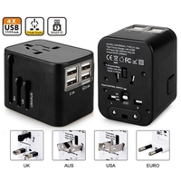 World Travel Adapter with 4 USB Charging Ports