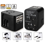 World Travel Adapter with 4 USB Charging Ports