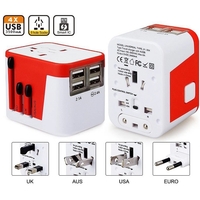 World Travel Adapter with 4 USB Charging Ports.... from ASI 79909 Promotek /...