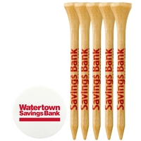 Pack of five, 2-3/4 wood golf tees and a plastic golf... from ASI 38120 Ball...
