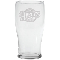 20 oz Large Pub Glass - Deep Etched