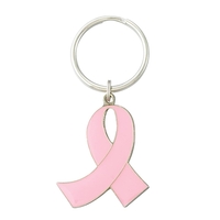Pink Ribbon Key Ring 1 1/2" Iron Enamel.... from ASI 55610 Gempire/Floral...