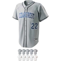 Adult baseball jersey with micromesh breathable inserts, contoured bottom...