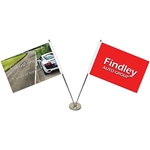 11-19.7" Metal Telescopic Flagpole w/ 2 Flags