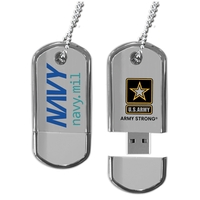 Hi-speed USB flash drive made of chrome-look plastic with dog tag... from ASI...