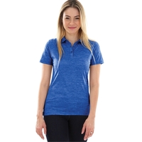 Women's performance polo with moisture-wicking technology, made from 100%...