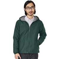Adult wind and water-resistant jacket with oxford gray jersey lining and......