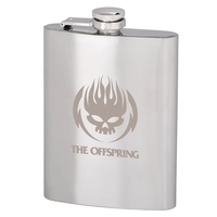 8 oz. brushed stainless steel hip flask with a hinged screw-on... from ASI...