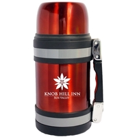 Stainless steel themal bottle, wide mouth, double wall construction, red...